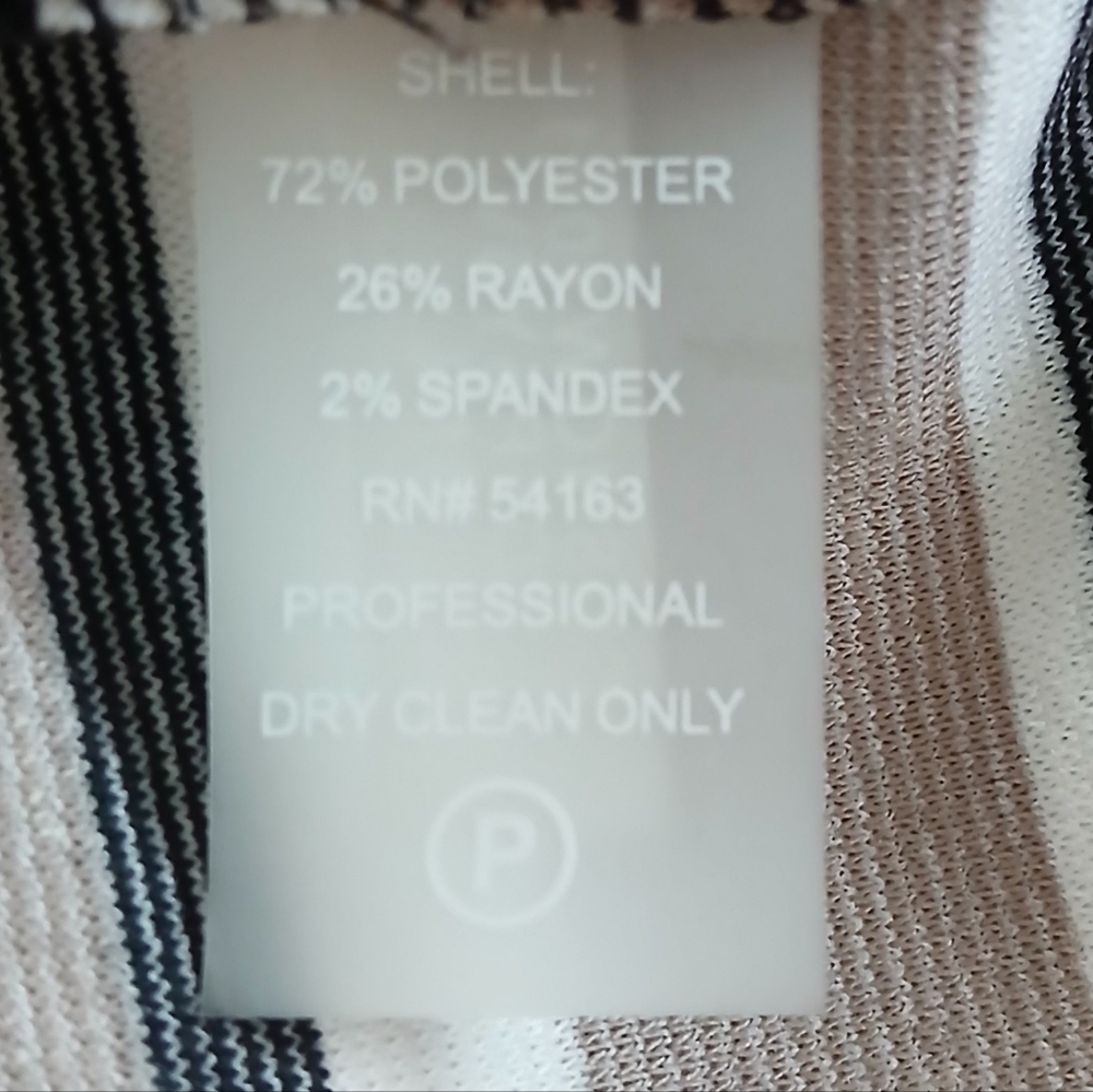 Calvin Klein Short Sleeve Striped Black and Red Shift Dress - Picture 5 of 5